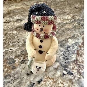 Our American Gift Snowman With Snowman Bucket Christmas Decor Figure GUC